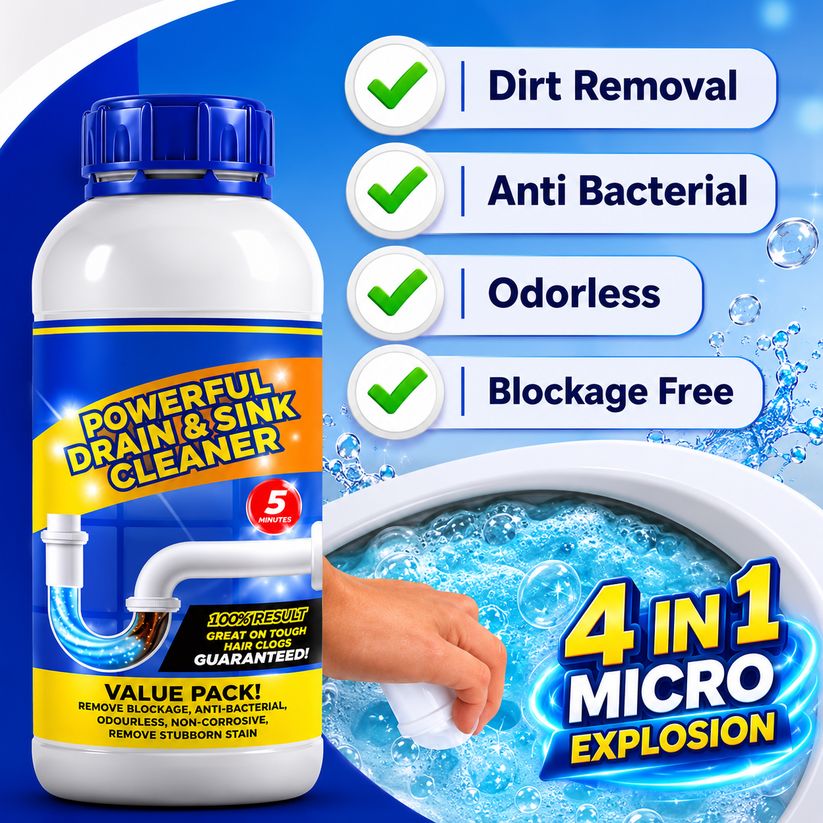 SANITIZO POWERFUL DRAIN & SINK CLEANER POWDER (PACK OF 4)
