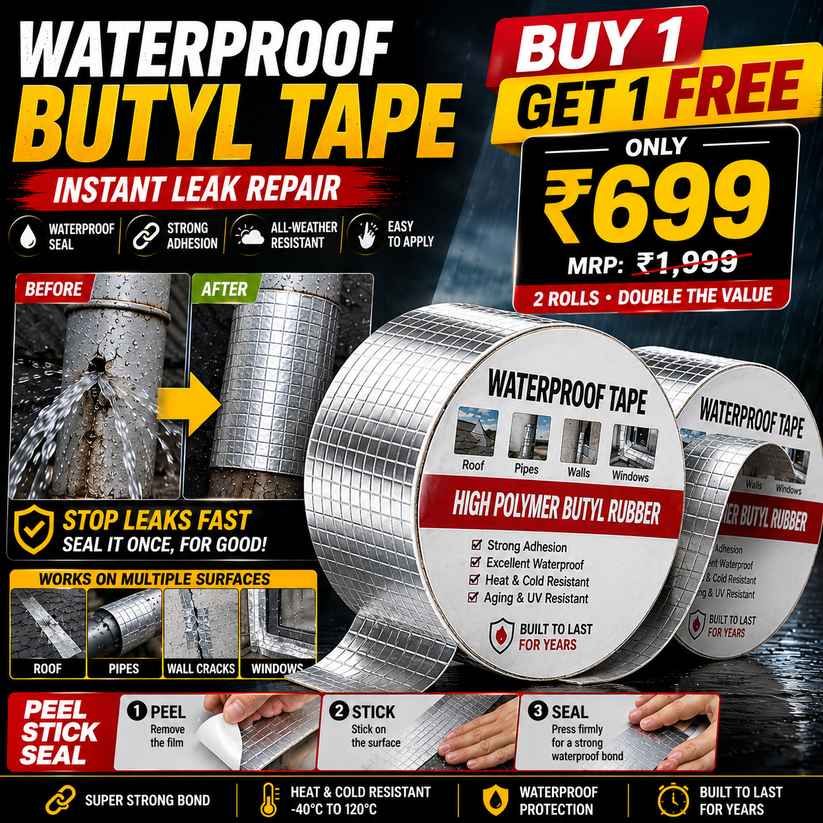 WATERPROOF BUTYL TAPE – LEAK REPAIR & SEALING TAPE | BUY 1 GET 1 FREE