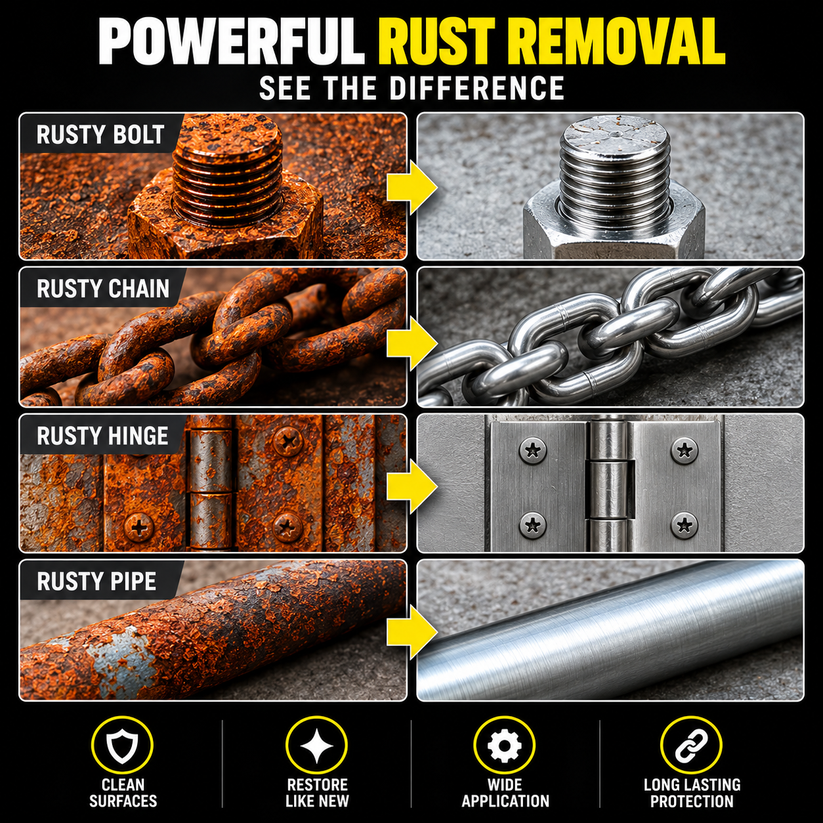 RUST GO RUST REMOVER SPRAY – FAST RUST REMOVAL FOR CARS, BIKES & METAL | BUY 1 GET 1 FREE